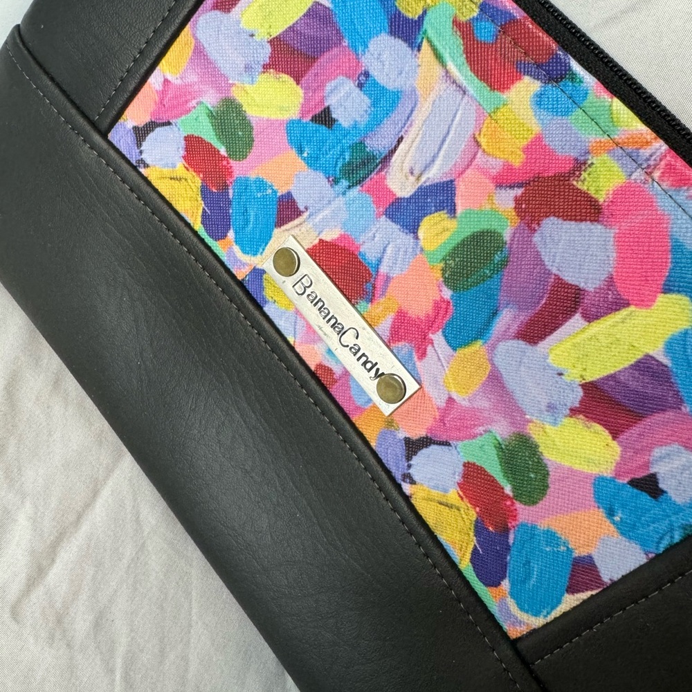 Banana Candy Multicolor Clutch with Black Accents